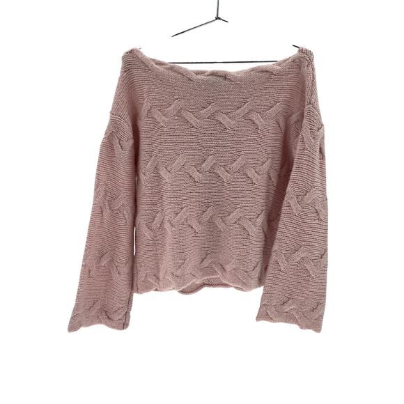 House Of Harlow 1960 X Revolve 'Elaina' Pink Acrylic Braided Sweater Size S - Picture 3 of 4